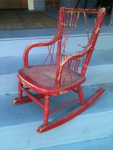 Child's wicker chair before restoration